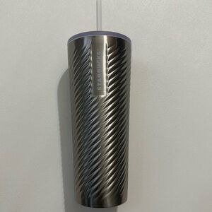 Starbucks Swirl Silver Stainless Steel Double Wall Tumbler 24 Oz. NWT